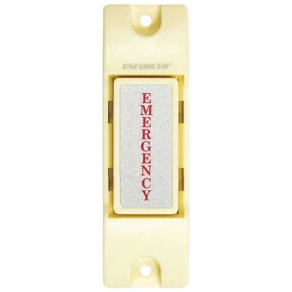 SECO-LARM SS-075Q N.O. Momentary Emergency Push Button, Surface-Mount with Screw Terminals, Off-White SKU# SS075Q.1