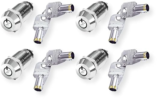 Seco-Larm SS-095-1H1 Pack of 4 High-Security Tubular Key Lock Switches ...