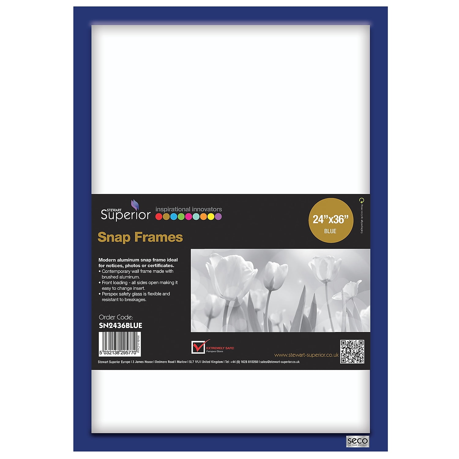 Glossy Blue Aluminum 24" x 36" Poster Frame