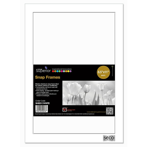 Seco Snap Frame 8.5" x 11" White (SN8511) SN8511WHITE