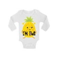 thumbnail image 1 of Second Birthday Party Pineapple 2 Years Old Girl Boy Baby Bodysuits Long Sleeve Pineapple I'm Two Outfits My Second Birthday Gifts Baby Gifts Second Birthday Gifts for Birthday Boy Birthday Girl, 1 of 4