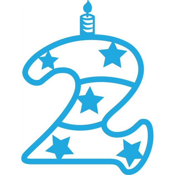 Second Birthday Pink nd Number Two Birthday Holiday's Celebrate Seasons Greetings Festival Gala Presents Birthday Decorating Ideas Girl Boy Bedroom Wall Decal Sticker - Size: 16 Inch x 13 Inch