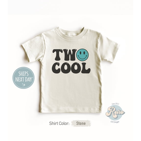 Second Birthday Toddler Shirt - Retro Two Kids Tee - Boys Stone Toddler Shirt - Birthday Boy Kids Gift, New Born, Baby Shower Gift, New Parents Gift