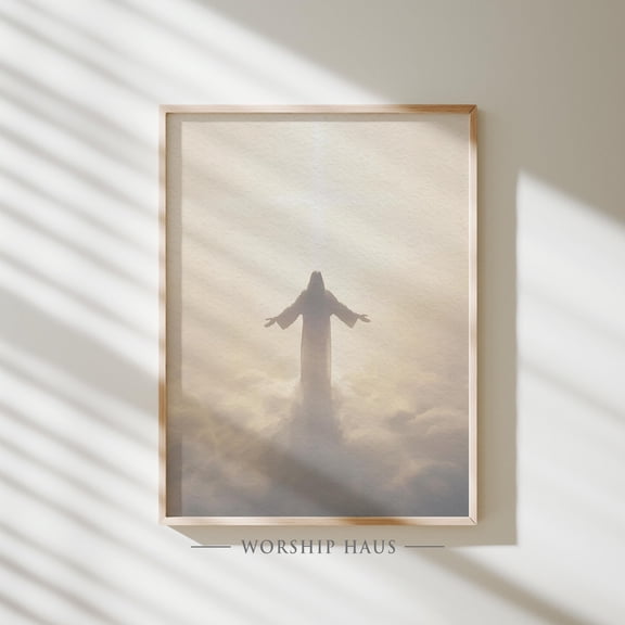Second Coming Of Christ Christian Wall Art End Times Scene Jesus Returning Poster Bible Faith Religious Decor Warm Present Vintage UNFRAMED Poster Size 8x12