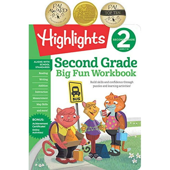 Pre-Owned Second Grade Big Fun Workbook: 256-Page Skills Workbook for Grade 2, Language Arts, Math, Social Studies and More School Practice Activities (Paperback) 1684371589 9781684371587