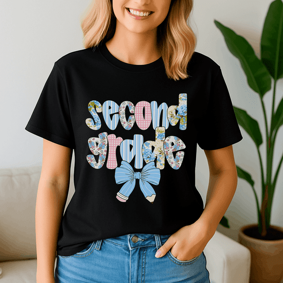Second Grade Coquette Bow Pencil, Back To School Shirt, Happy First Day Of School Tshirt, Cute Teacher Gift, 1St Day Of School Tee, School Shirt, Kindergarten