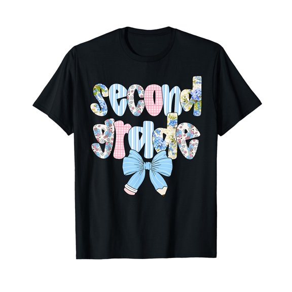 Second Grade Coquette Bow Pencil First Day Back to School T-Shirt