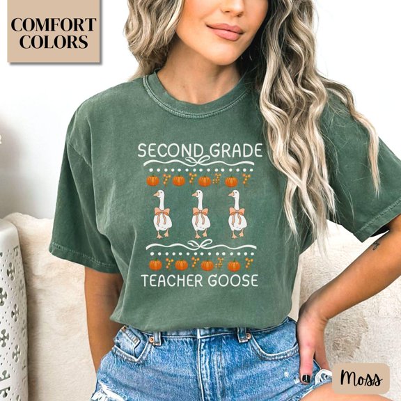 Second Grade Fall Teacher Goose For Level Team T-Shirt