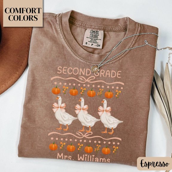 Second Grade Fall Teacher Goose For Level Team Version Eight T-Shirt