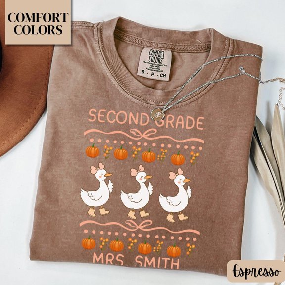 Second Grade Fall Teacher Goose For Level Team Version Five T-Shirt
