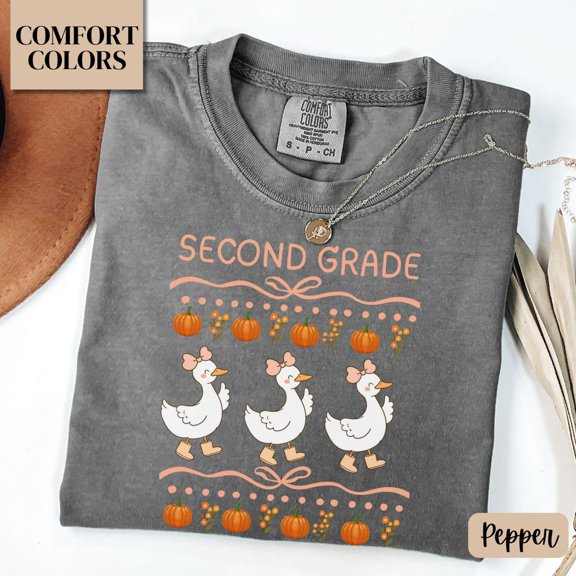 Second Grade Fall Teacher Goose For Level Team Version Seven T-Shirt