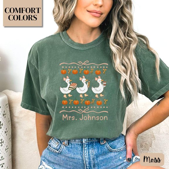 Second Grade Fall Teacher Goose For Level Team Version Three T-Shirt