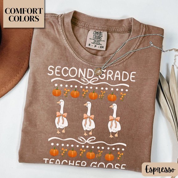 Second Grade Fall Teacher Goose For Level Team Version Two T-Shirt