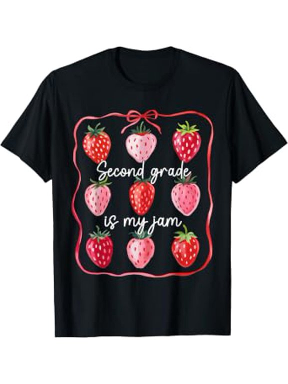Second Grade Is My Jam Strawberry 2nd Grade To School Teacher Life School Classic Theme T-Shirt