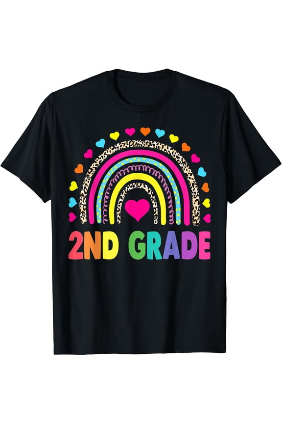 Second Grade Rainbow Girls Boys Teacher Team 2nd Grade Squad T-Shirt, Unisex T-Shirt
