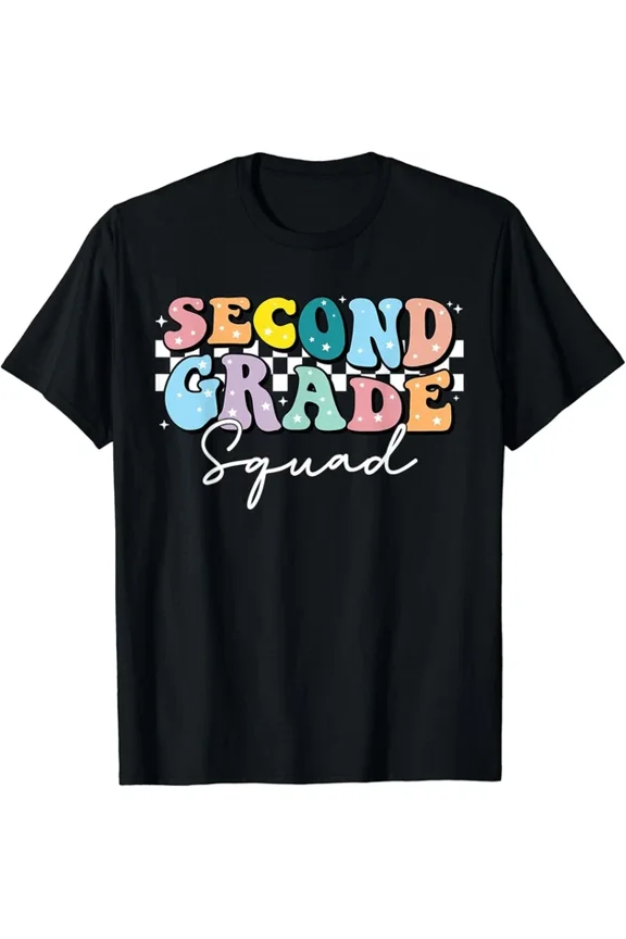 Second Grade Squad 2Nd Grade Team Retro 1St Day Of School Gift T-Shirt Unisex S-5XL Hot Trending Shirt, Vintage Birthday Gift
