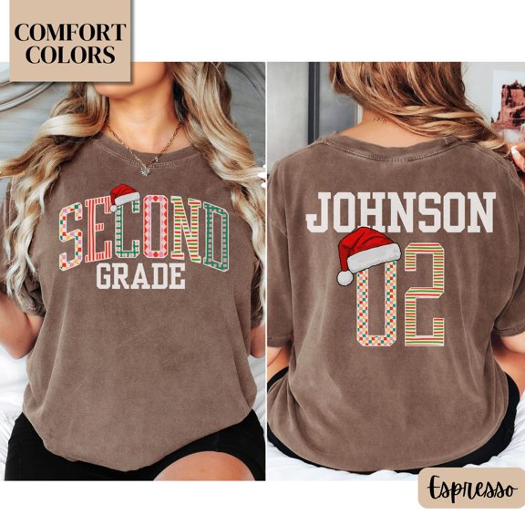 Second Grade Teacher 2Nd Team Xmas Name Version Four T-Shirt