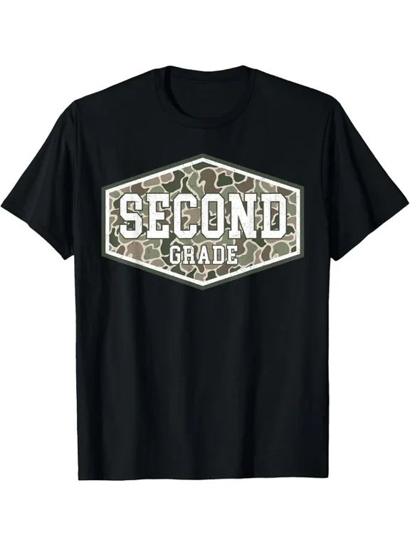 Second Grade Teacher Camo Back To School T-Shirt