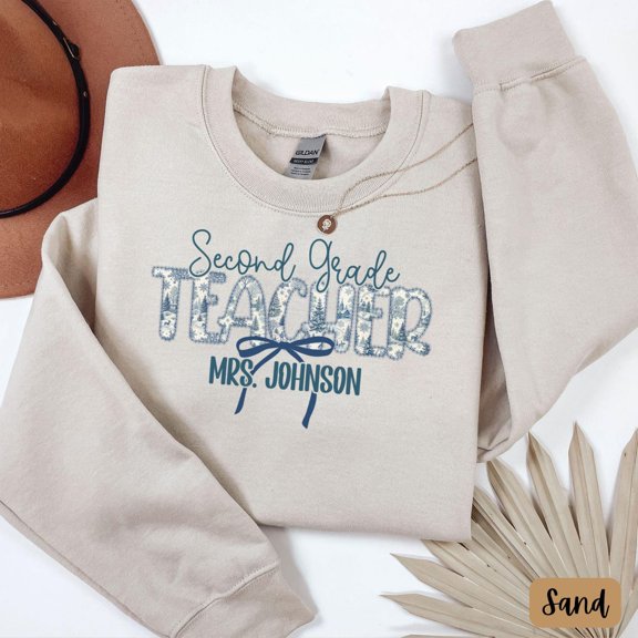 Second Grade Teacher Winter Sweatshirt, 2nd Grade Team Teacher Sweater, Teacher Name Sweatshirt, Winter 2nd Grade655 Tshirt All Size S-5XL