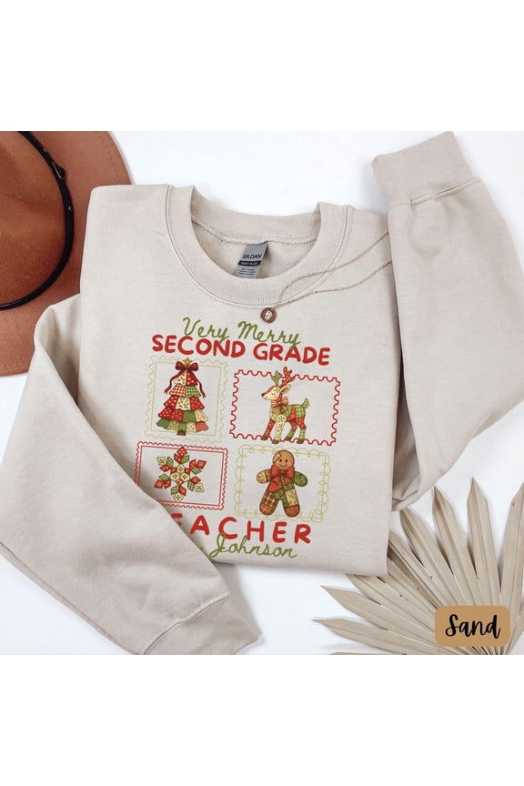 Second Grade Teacher Winter Sweatshirt, 2nd Grade Team Teacher Sweater, Teacher Name Sweatshirt, Winter 2nd Grade663 Sweatshirt All Size S-5XL