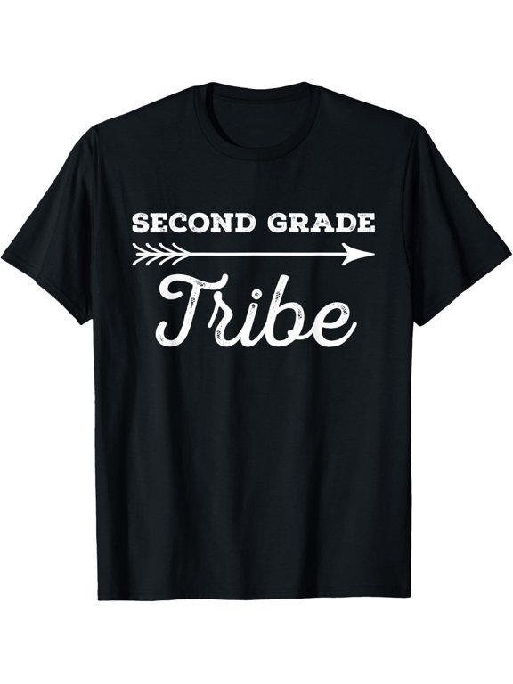 Second Grade Tribe School Teacher K-12 Education T-Shirt men and women can wear, black, white, gifts