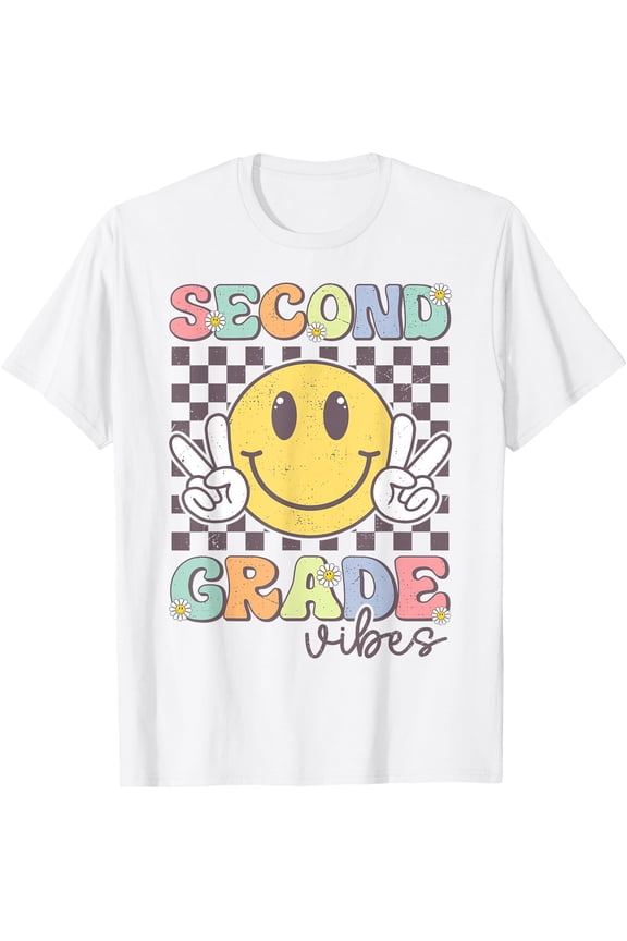 Second Grade Vibes Smile Face 2nd Grade Team Back To School T-Shirt