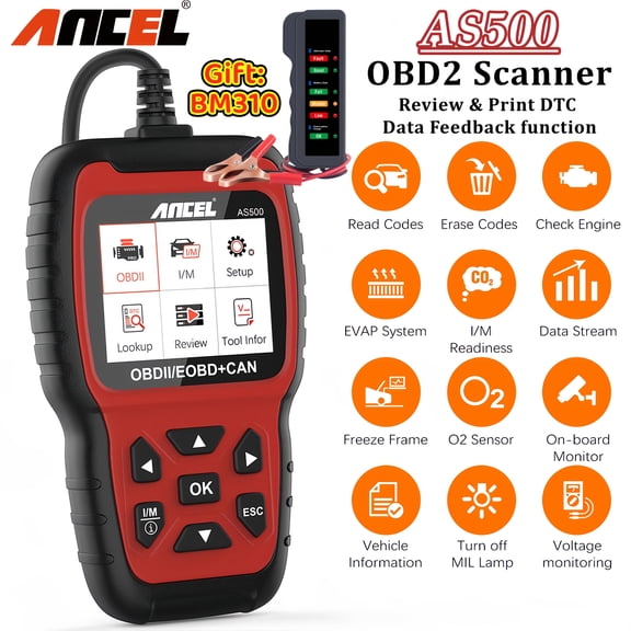 [Second Hand] ANCEL AS500 OBD2 Scanner Engine Code Reader+BM310