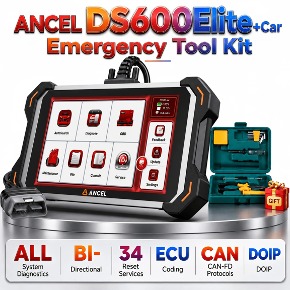 [Second Hand] ANCEL  All System OBD2 Scanner+Car Emergency Tool Kit (Car Emergency Tool Kit No Wireless Functionality)