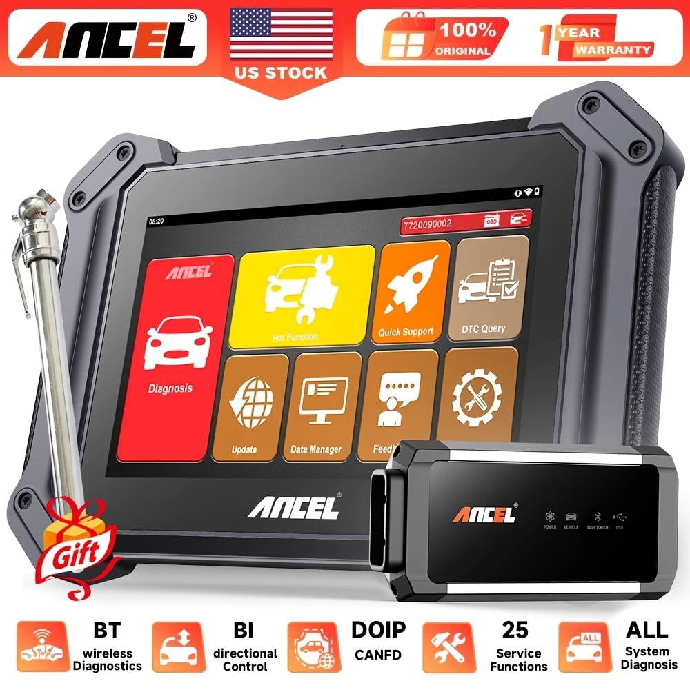 [Second Hand] ANCEL Bidirectional OBD2 Scan Tool w/ Gift: T/i/r/e P/r/es/s/u/r/e G/a/u/g/e