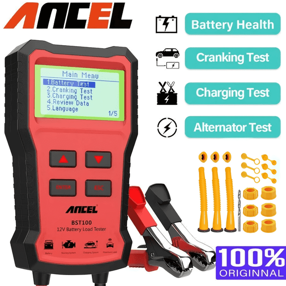 [Second Hand] ANCEL Car Battery Load Tester & 3-Pack G-a-s C-an S-pout Replacement Kits