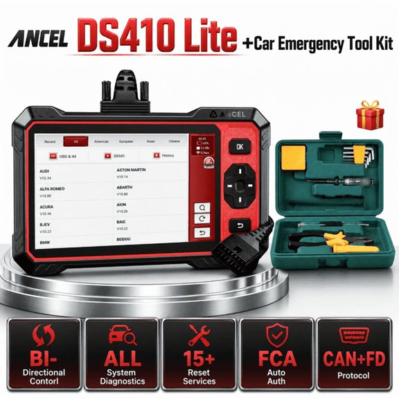 [Second Hand] ANCEL Car Diagnostic Scan Tool OBD2 Scanner+Car Emergency Tool Kit (Car Emergency Tool Kit No Wireless Functionality)