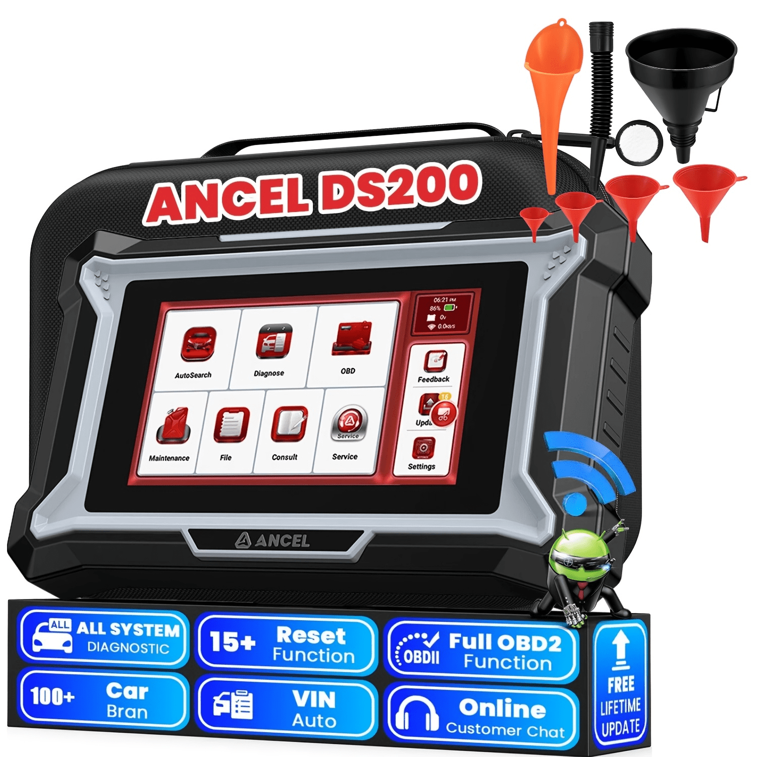[Second Hand] ANCEL DS-200 Full System Bi-directional OBD2 Scanner & 6 ...