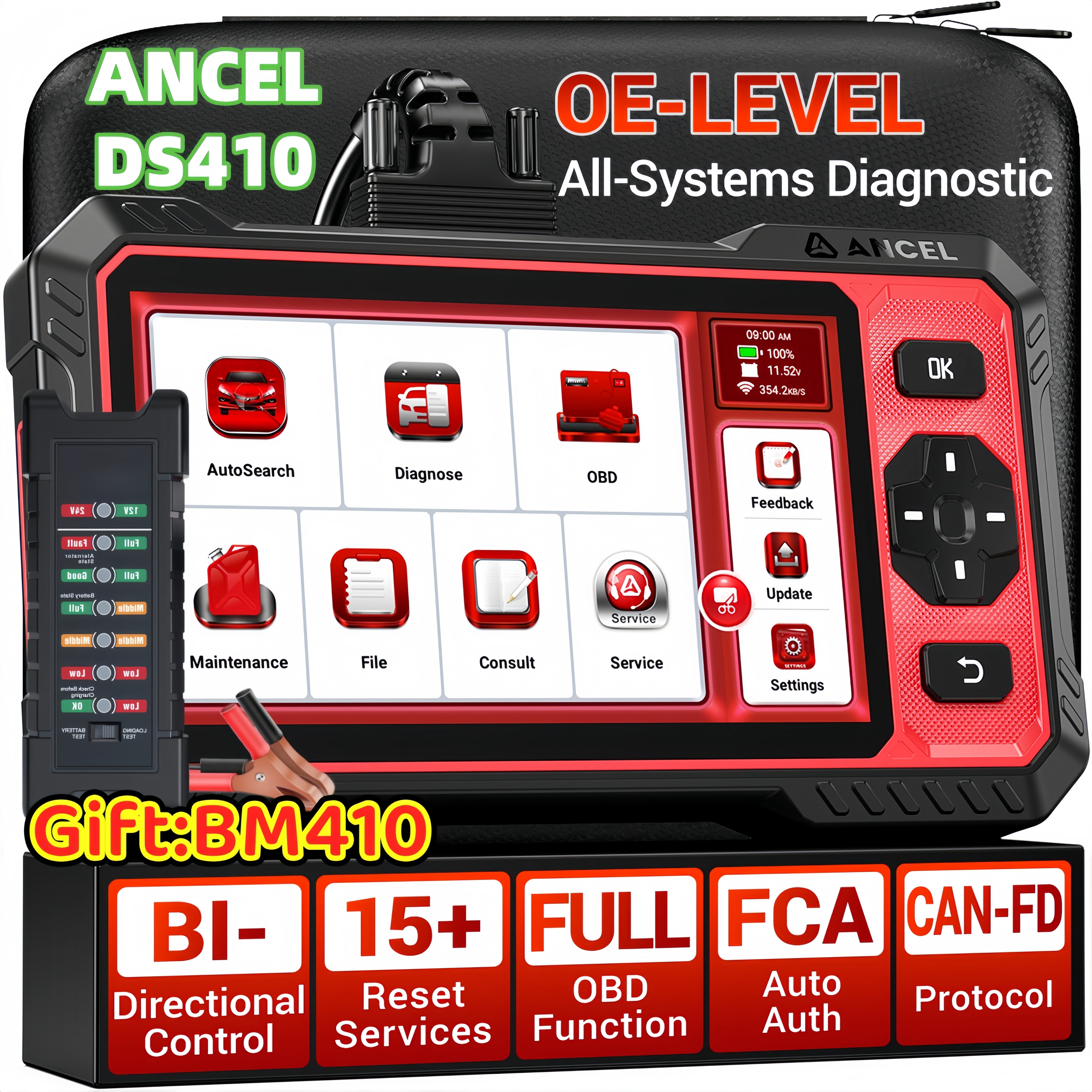 [Second Hand] ANCEL DS-41-0 ELite Bidirectional Scan Tool Full System Diagnostic+Gift:BM410