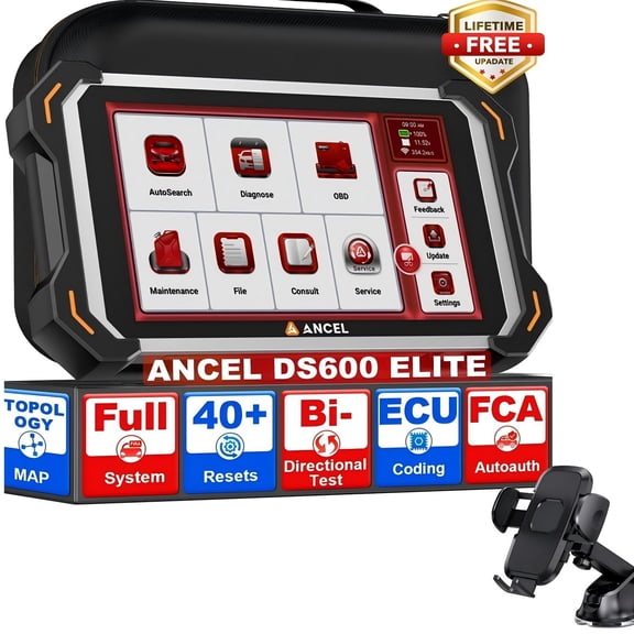 [Second Hand] ANCEL DS600 Elite Newest Full System OBD2 Scanner & Car Phone Holder Kits