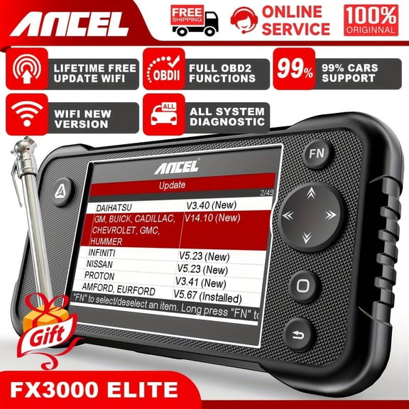 [Second Hand] ANCEL FX3000 Elite OBD2 Scanner +T/i/r/e P/r/e/s/s/u/r/e G/a/u/g/e