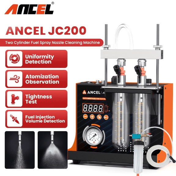 [Second Hand] ANCEL Fuel Injector Tester Cleaner Ultrasonic Cleaning Machine+T/i/r/e P/r/e/s/s/u/r/e G/a/u/g/e I/n/j/e/c/t/o/r