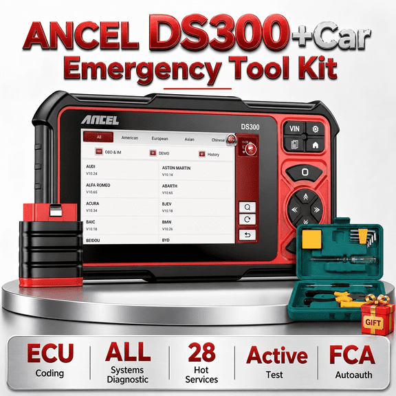 [Second Hand]ANCEL Full-System Bidirectional OBD2 Scanner+Car Emergency Tool Kit (Car Emergency Tool Kit No Wireless Functionality)