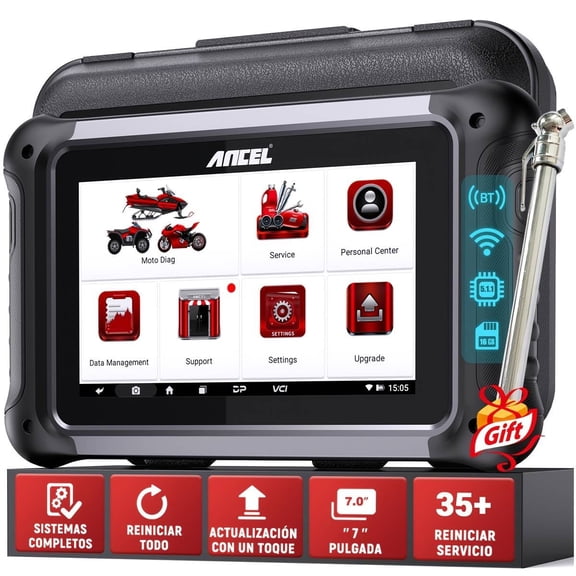 [Second Hand] ANCEL Motorcycle OBD2 Scanner, 36+ Maintenance Service