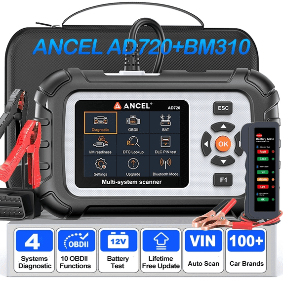 [Second Hand] ANCEL OBD2 Scanner 4 System Diagnostic Tool+(Gift: BM310 Battery Tester