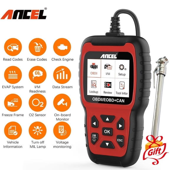 [Second Hand] ANCEL OBD2 Scanner Engine Code Reader+T/i/r/e P/r/e/s/s/u/r/e G/a/u/g/e