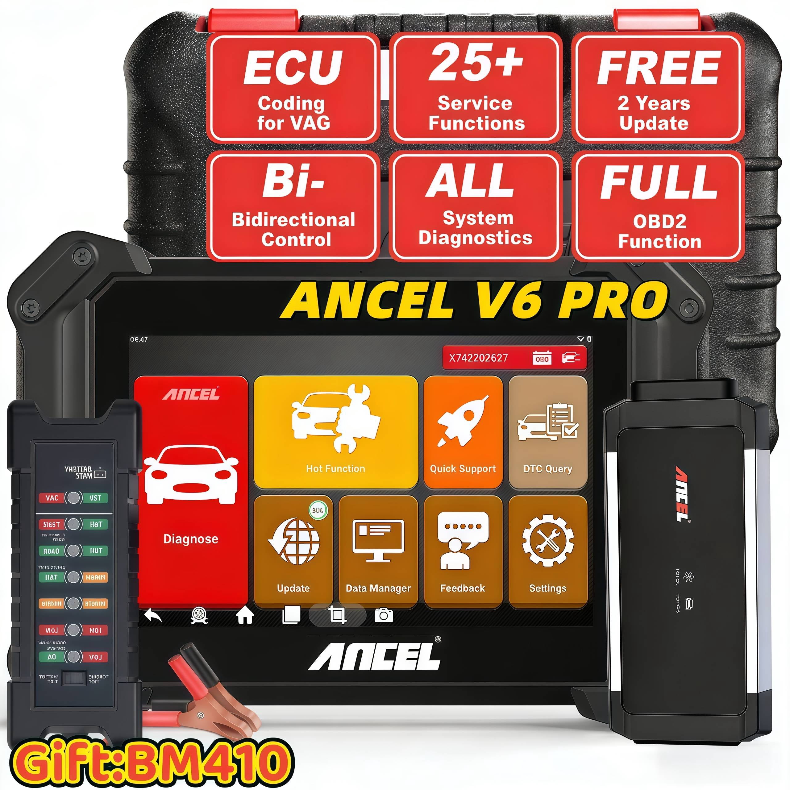 [Second Hand] ANCEL V6 PRO Bidirectional OBD2 Scan Tool with Gift: BM410