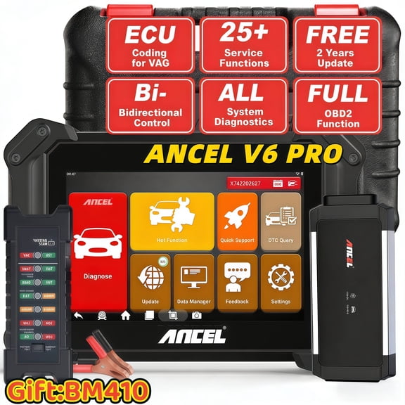 [Second Hand] ANCEL V6 PRO Bidirectional OBD2 Scan Tool with Gift: BM410