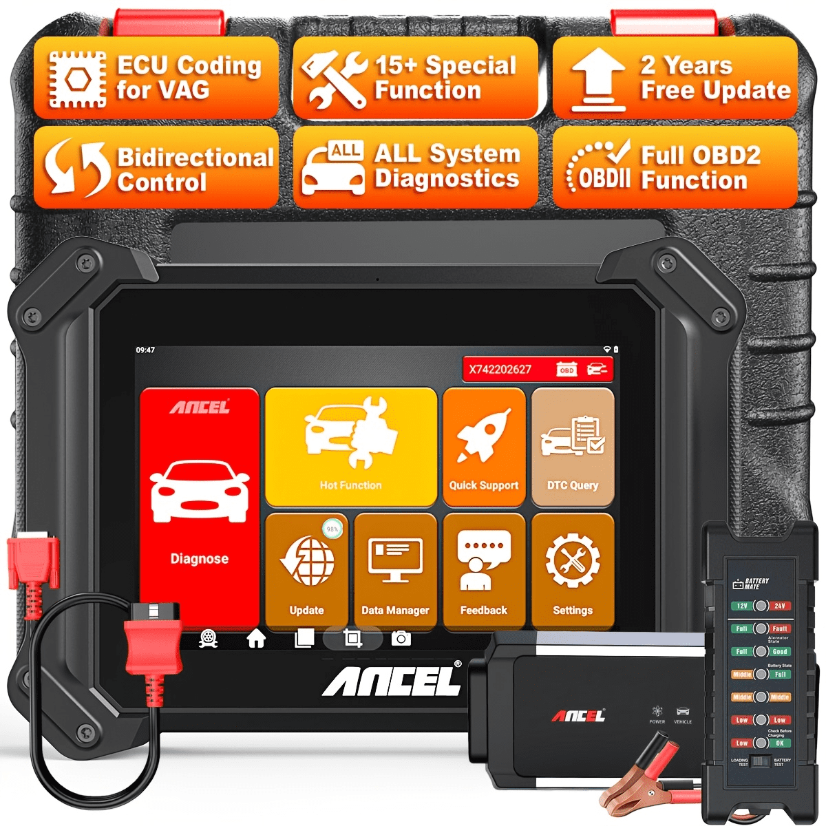 [Second Hand] ANCEL V6 PRO Bidirectional OBD2 Scan Tool with Gift: BM410,