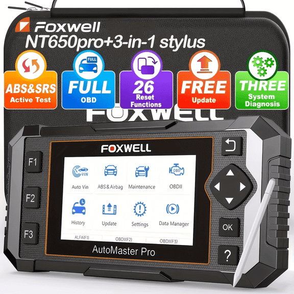 FOXWELL Bidirectional OBD2 Scanner with Gift: 3-in-1 sty-lus