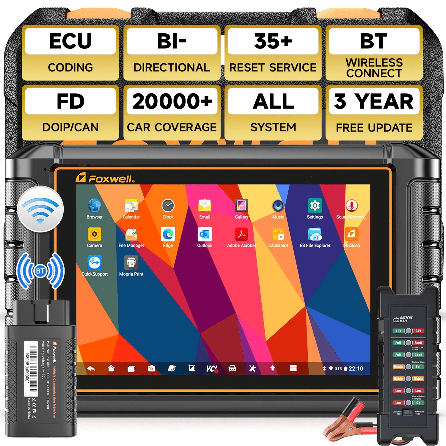 [Second Hand] FOXWELL Car Bi-Directional Scan Tool w/ Gift: BM410