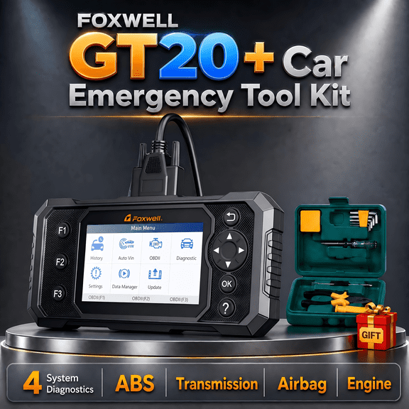 [Second Hand] FOXWELL+Car Emergency Tool Kit (Car Emergency Tool Kit No Wireless Functionality) OBD2 Scanner
