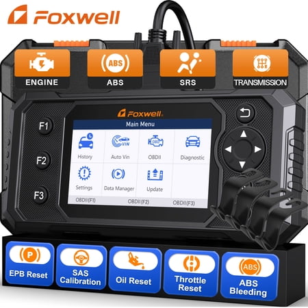 [Second Hand] FOXWELL Full OBD2 Scanner Car Diagnostic Tool w/ 4 PCS Car S/e/a/t H/o/o/k/s