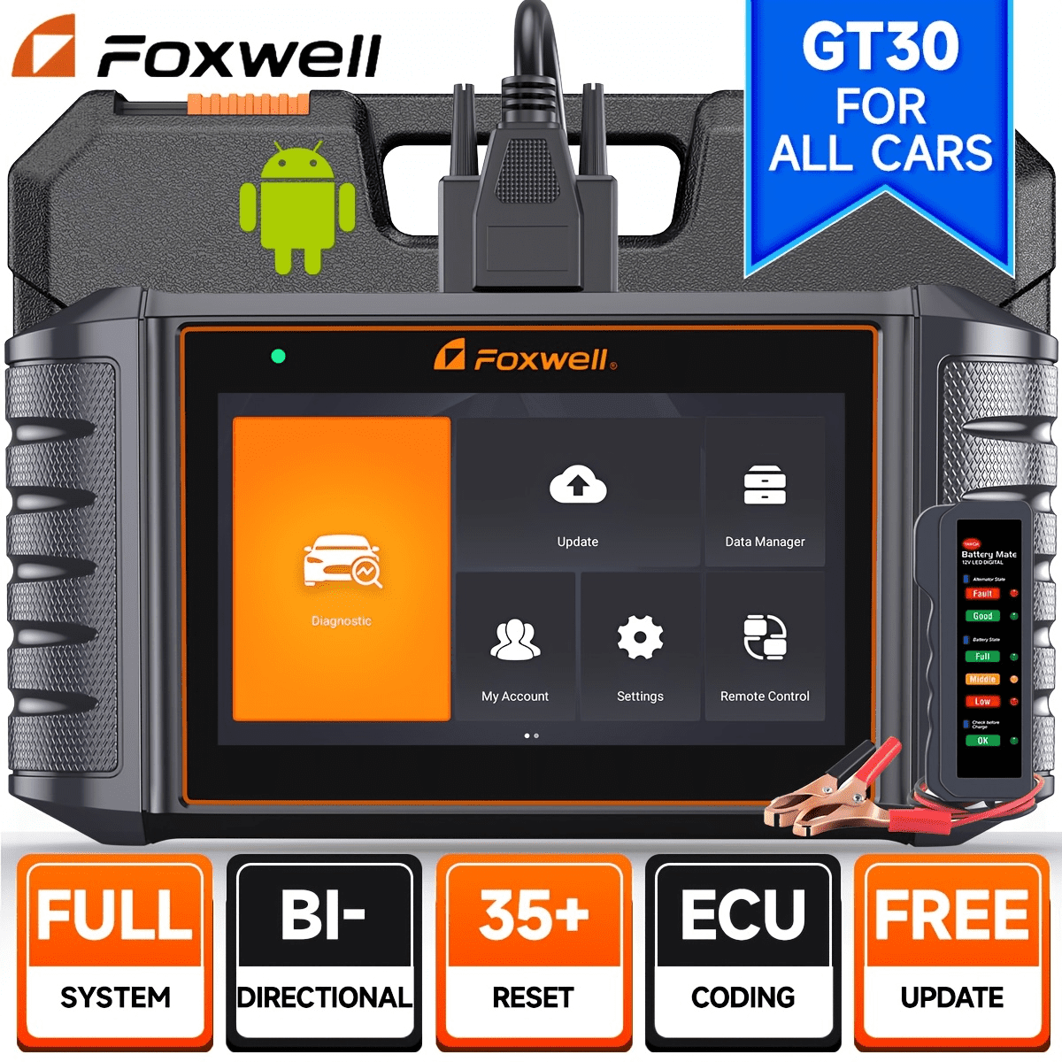[Second Hand] FOXWELL GT30 Bidirectional Diagnostic Scan Tool with BM310