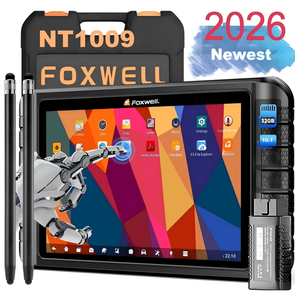 [Second Hand] FOXWELL NT1009 Advanced Car Bi-Directional OBD2 Scan Tool+2PCS S/t/y/l/u/s Kits