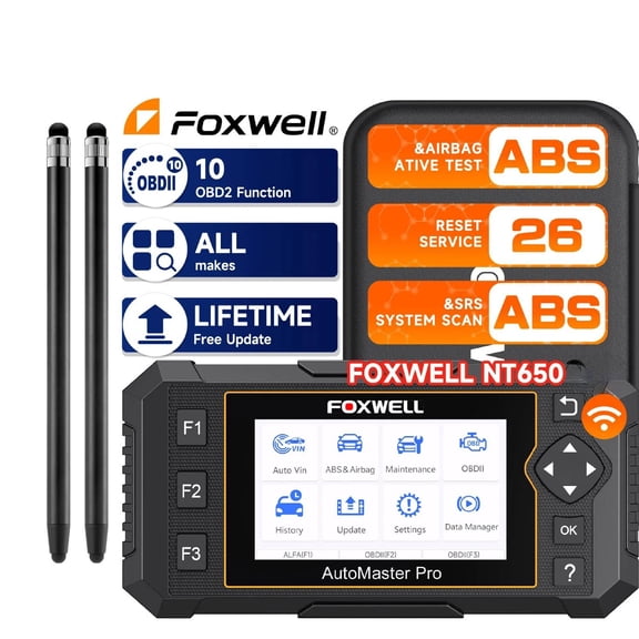 [Second Hand] FOXWELL NT650 Upgrade  OBD2 Scan Tool, Wide Vehicle Coverage, Lifetime free Upgrade